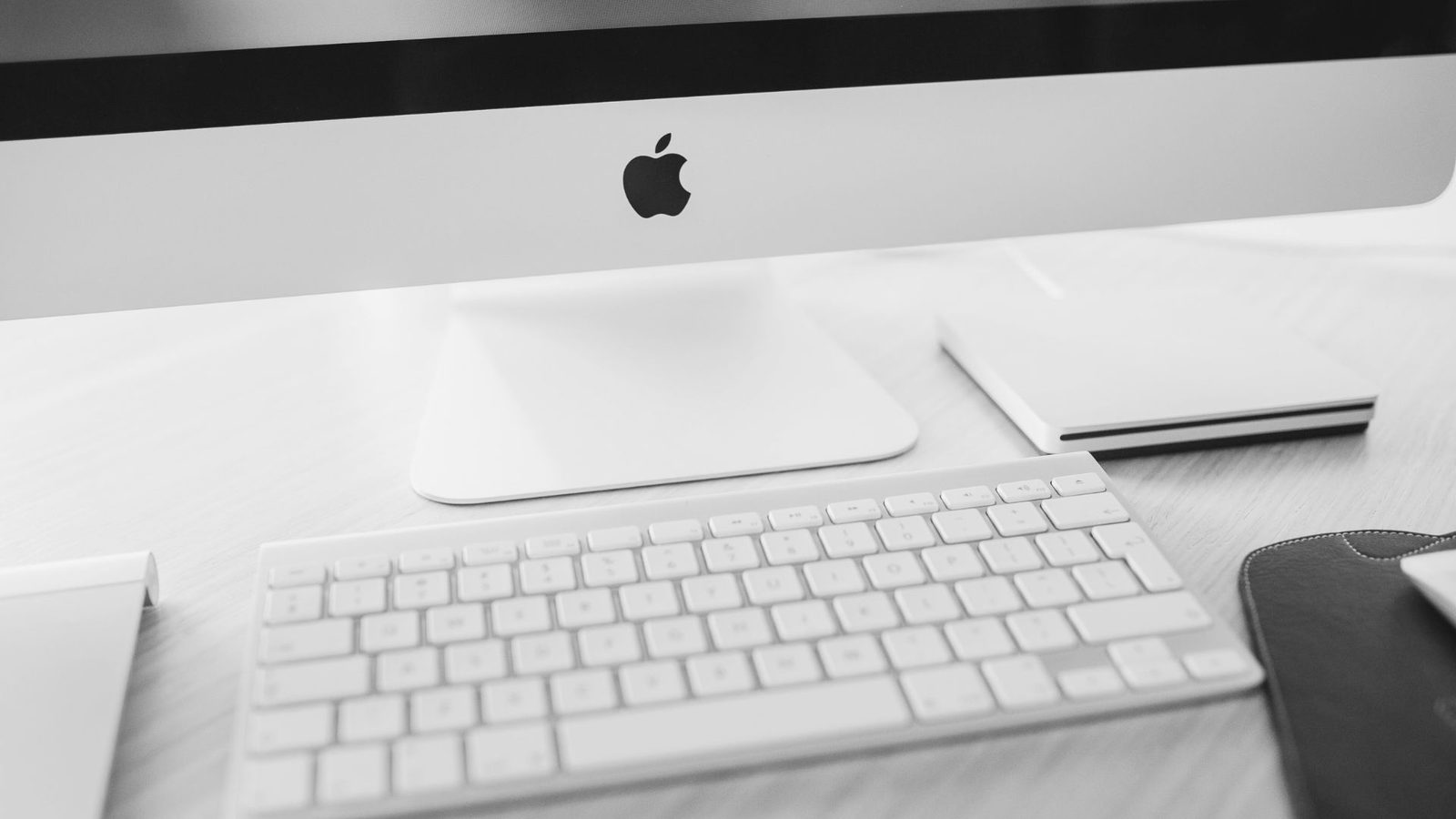iMac and keyboard on a desk